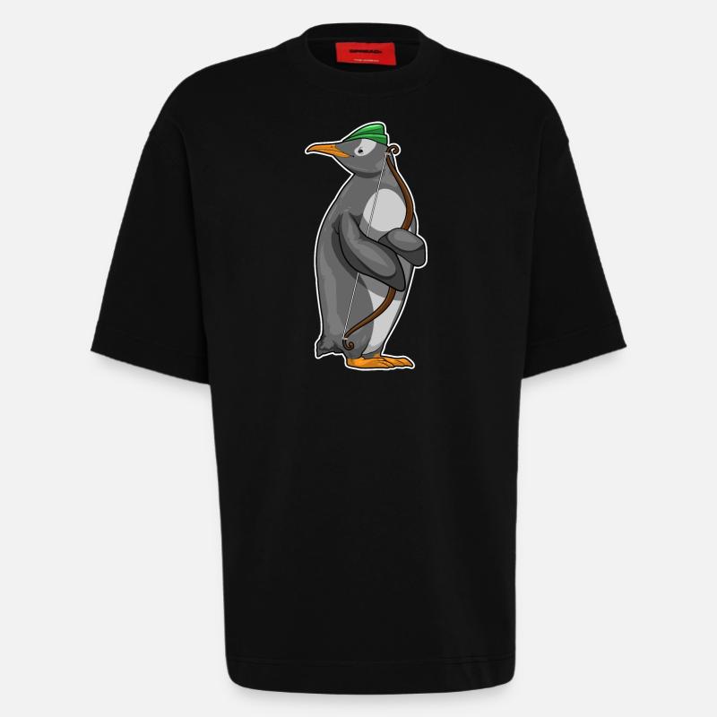 Arc de pingouin Archer - T-shirt bio épais oversize fabriqué en UE - SOLID BLACK