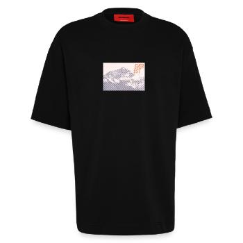 Everest Majesty - Heavyweight T-Shirt - made by SPREAD  - SOLID BLACK - Front - Fiona (171cm)