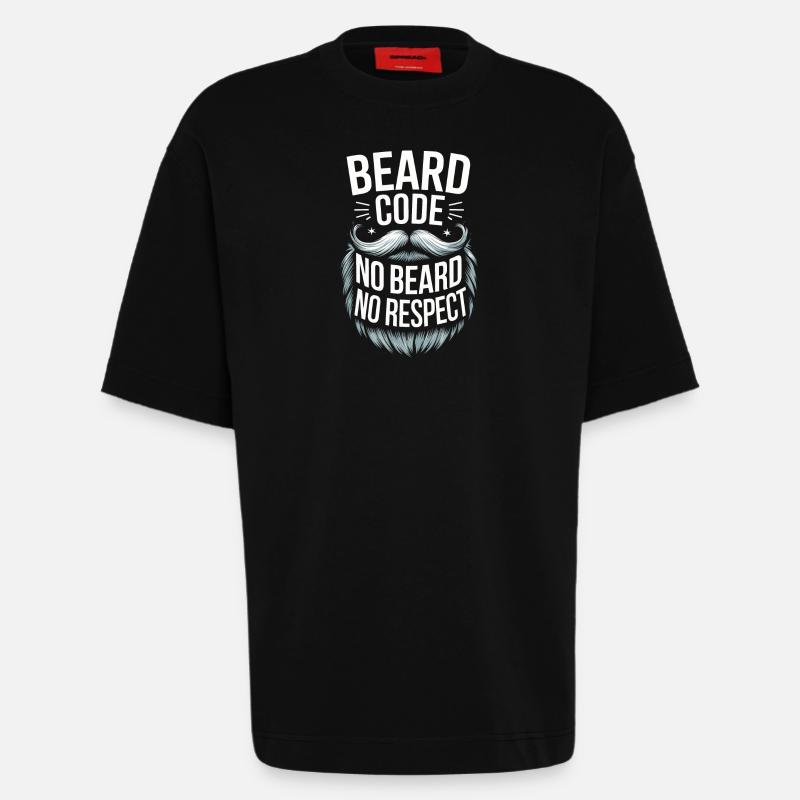 Bart Schnurrbart Bärtige Männer - Heavyweight T-Shirt - made by SPREAD  - SOLID BLACK