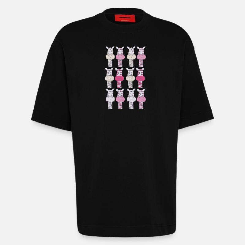 zebra muster pink - Heavyweight T-Shirt - made by SPREAD  - SOLID BLACK