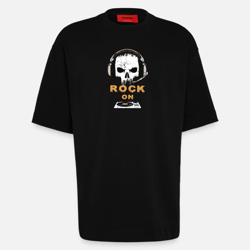 Rock Music On - Heavyweight T-Shirt - made by SPREAD  - SOLID BLACK
