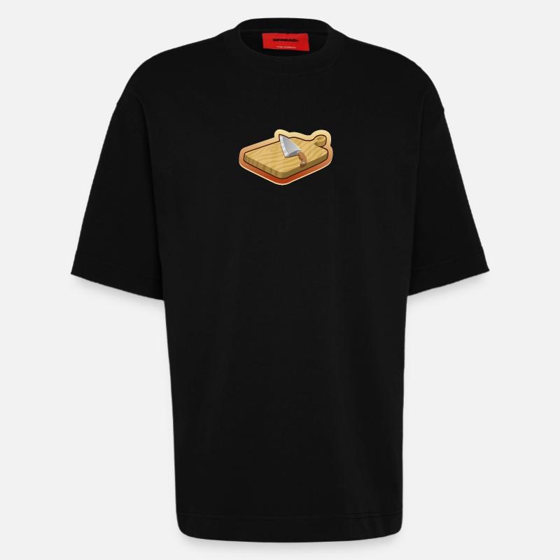 Planche à découper - T-shirt bio épais oversize fabriqué en UE - SOLID BLACK