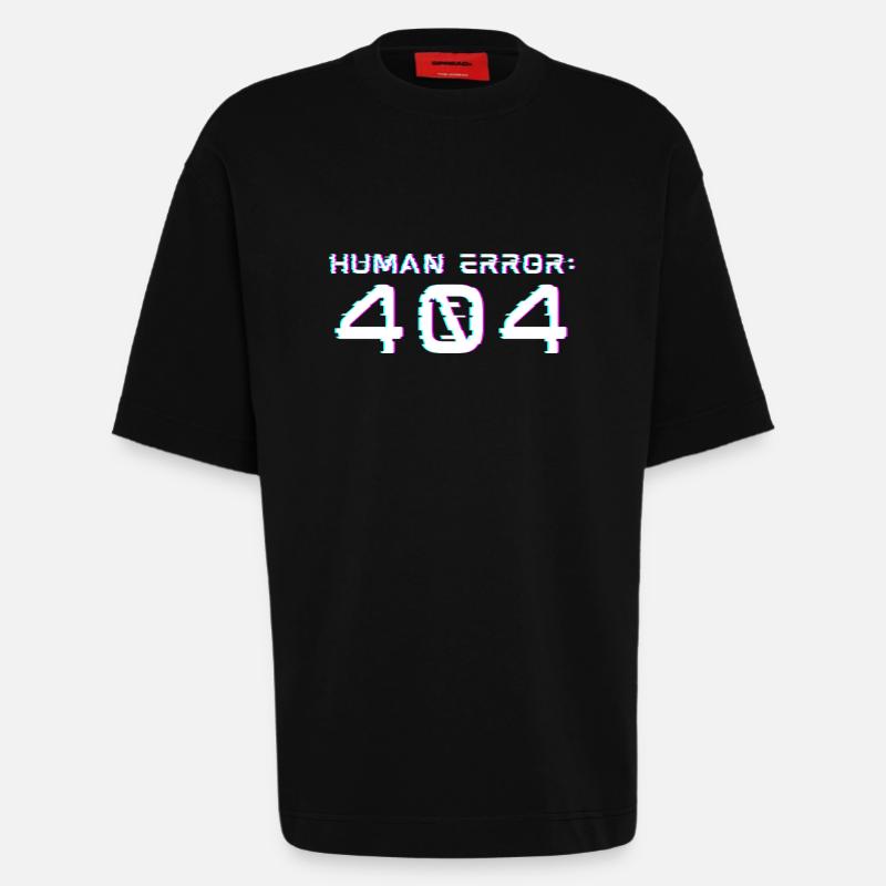 Human Error: 404 - Heavyweight T-Shirt - made by SPREAD  - SOLID BLACK