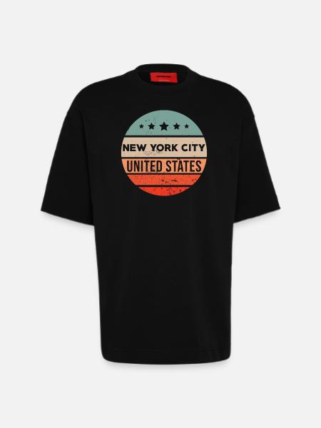 New York NY - Heavyweight T-Shirt - made by SPREAD  - SOLID BLACK