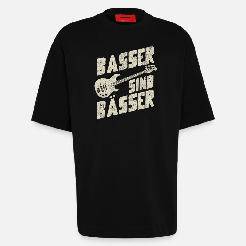 Basser sind Bässer - Heavyweight T-Shirt - made by SPREAD  - SOLID BLACK