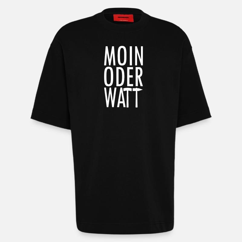 Moin oder Watt Ruhrpott - Heavyweight T-Shirt - made by SPREAD  - SOLID BLACK