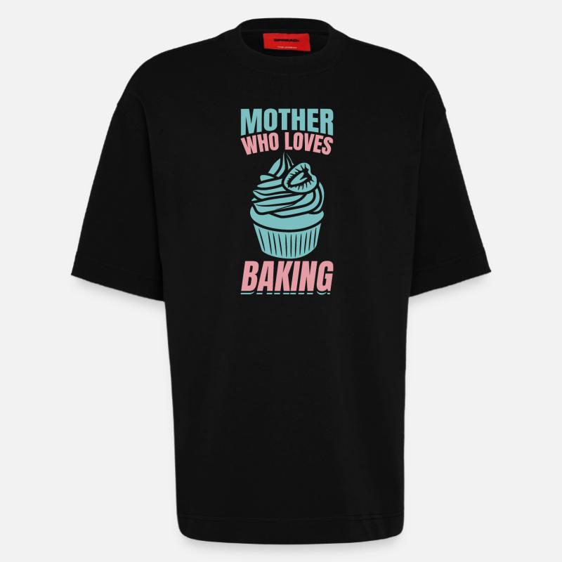 Mutter, die das Backen liebt - Heavyweight T-Shirt - made by SPREAD  - SOLID BLACK