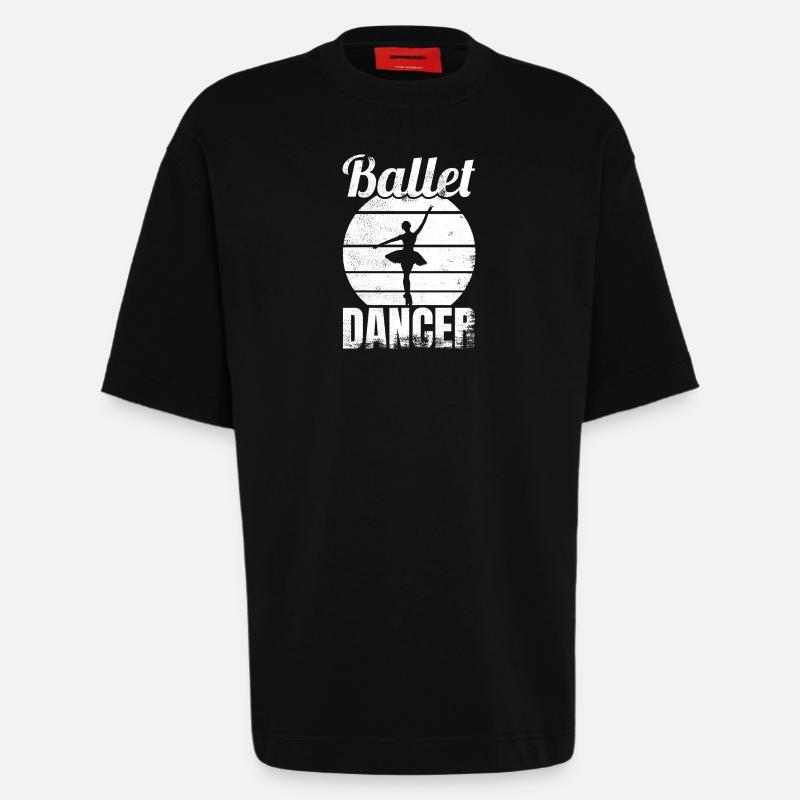Drôle de danseuse de ballet - T-shirt bio épais oversize fabriqué en UE - SOLID BLACK