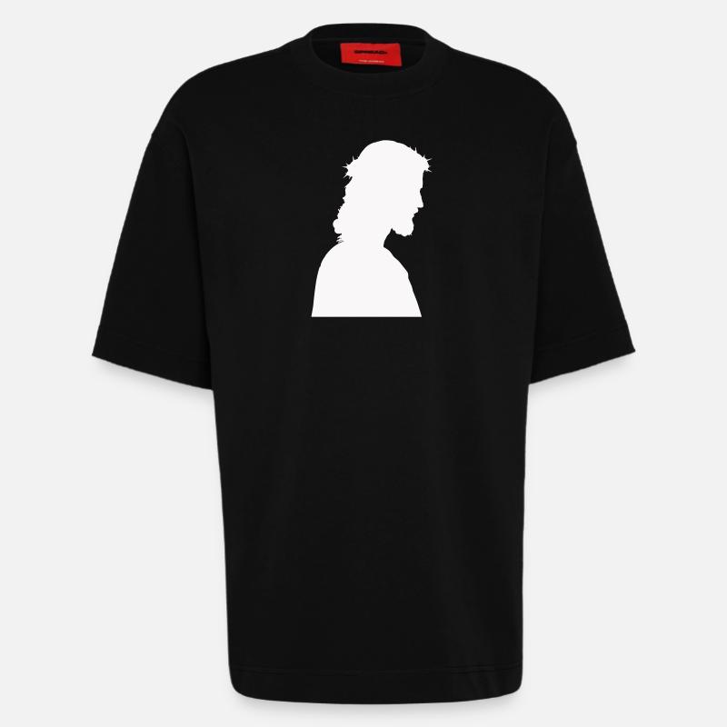 Jesus Christ Silhouette - Heavyweight T-Shirt - made by SPREAD  - SOLID BLACK