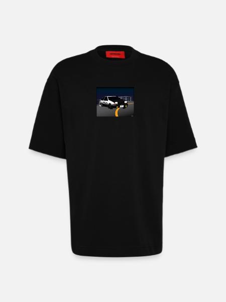 Initial D Drifting Akina - Heavyweight T-Shirt - made by SPREAD - SOLID BLACK