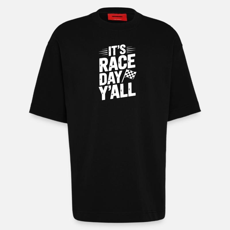 C’est le jour de la course - T-shirt bio épais oversize fabriqué en UE - SOLID BLACK