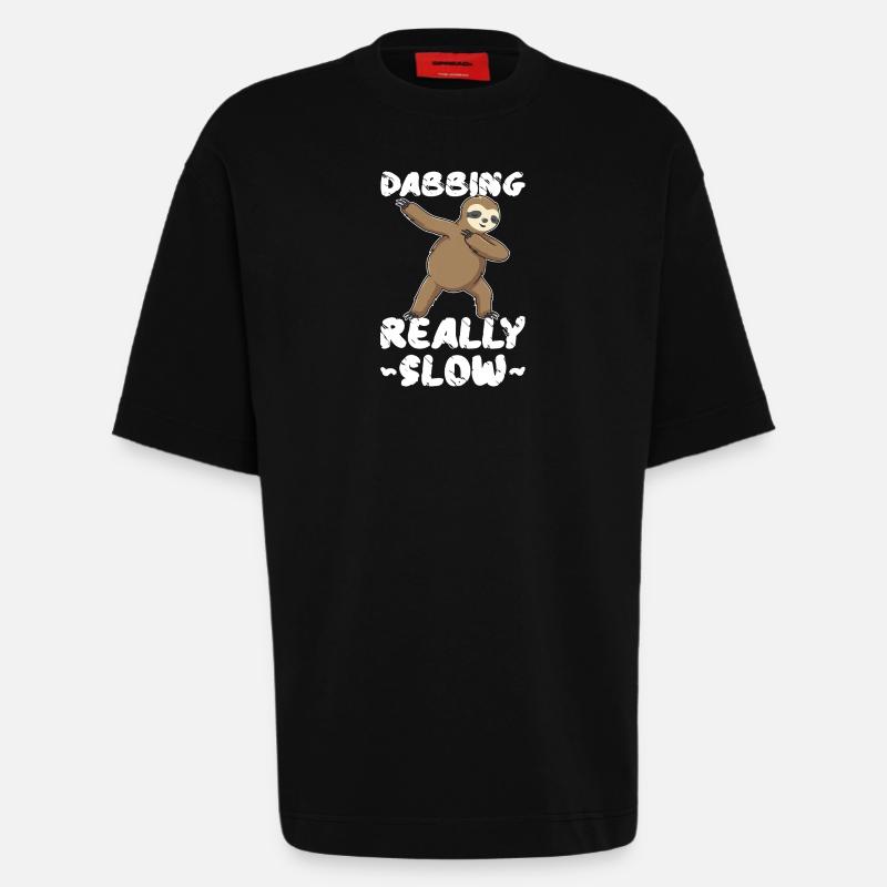 Dabbing Really Slow Sloth - Heavyweight T-Shirt - made by SPREAD  - SOLID BLACK