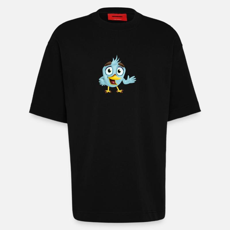 Lustiger blauer Vogel, Geschenkidee - Heavyweight T-Shirt - made by SPREAD - SOLID BLACK