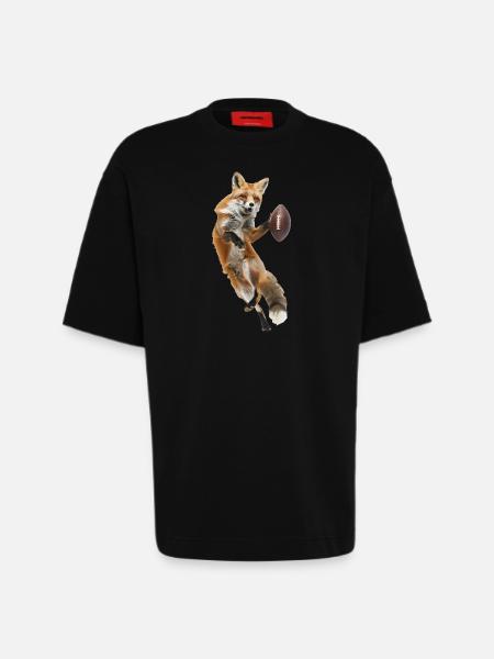 Red Fox Fußball - Heavyweight T-Shirt - made by SPREAD - SOLID BLACK