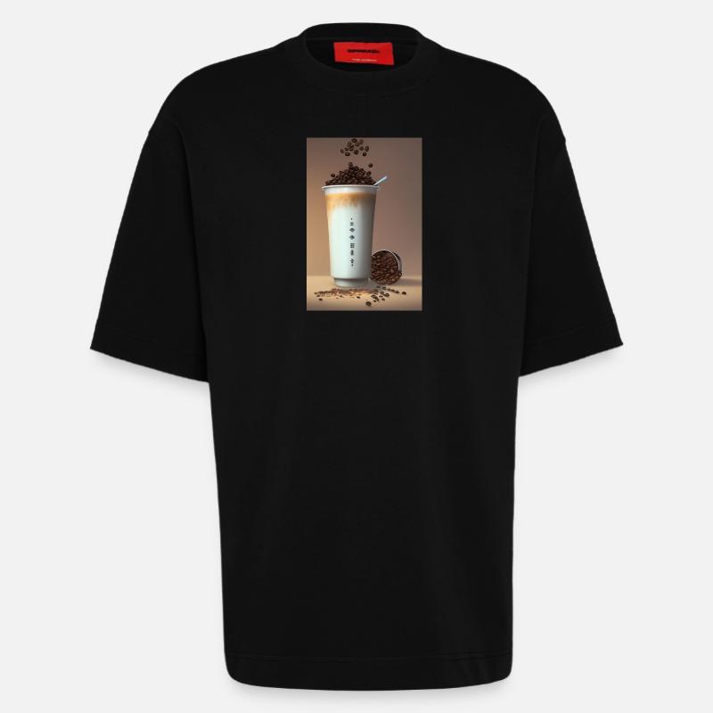 Kaffee, Kaffeebohnen - Heavyweight T-Shirt - made by SPREAD  - SOLID BLACK