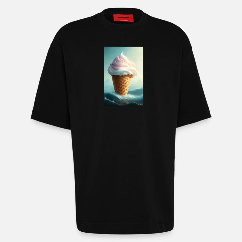 Eiscreme - Heavyweight T-Shirt - made by SPREAD  - SOLID BLACK