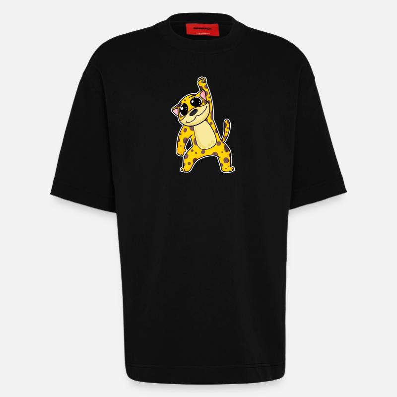 Jaguar Chat - T-shirt bio épais oversize fabriqué en UE - SOLID BLACK