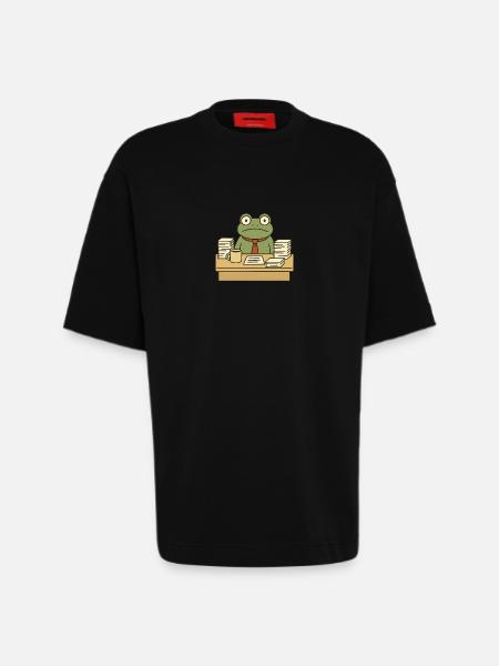 Business Frog - Heavyweight T-Shirt - made by SPREAD - SOLID BLACK