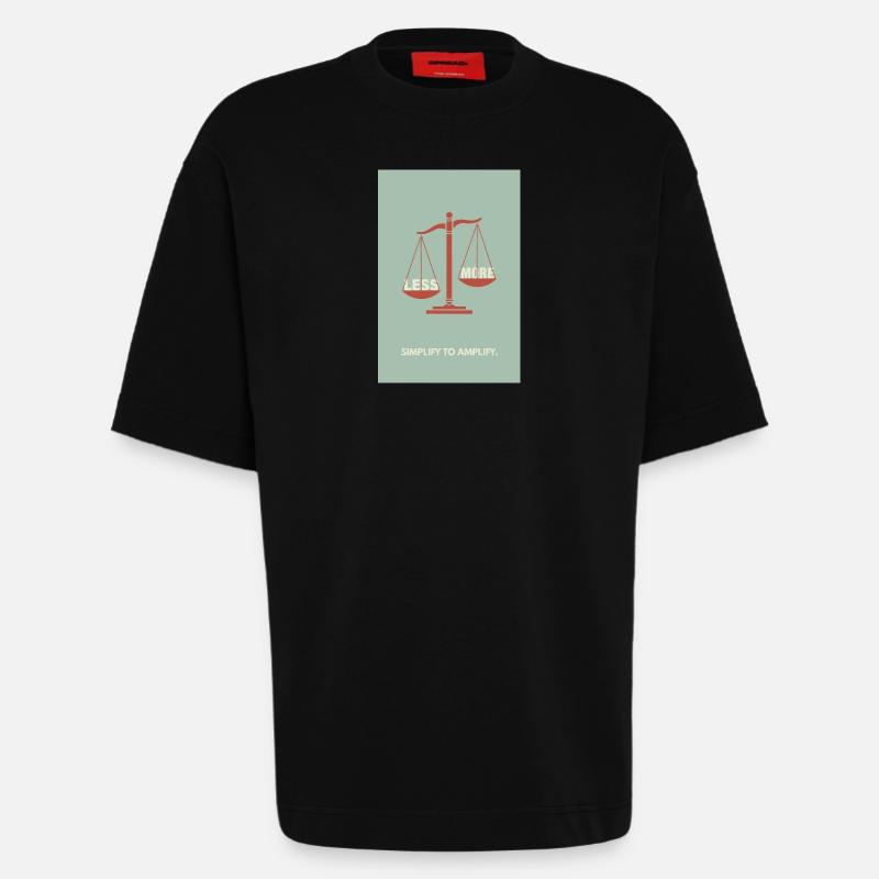Moins, c’est plus - Conception d’affiche d’équilibre - T-shirt bio épais oversize fabriqué en UE - SOLID BLACK