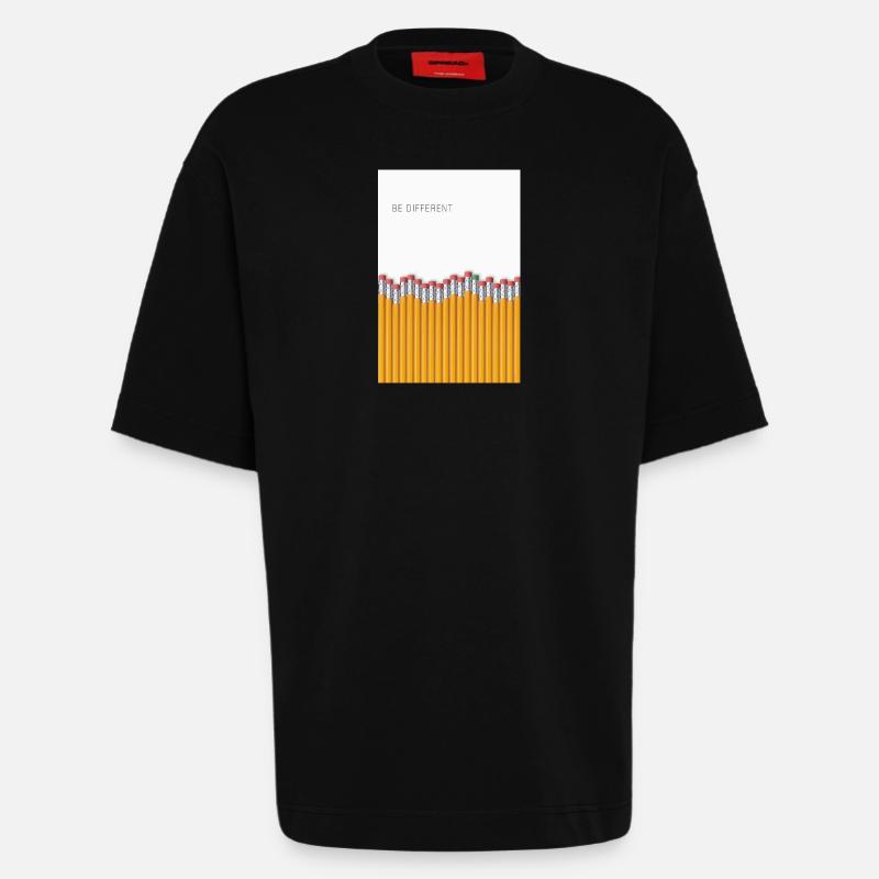 Be Different Minimalist Statement Design - Heavyweight T-Shirt - made by SPREAD - SOLID BLACK