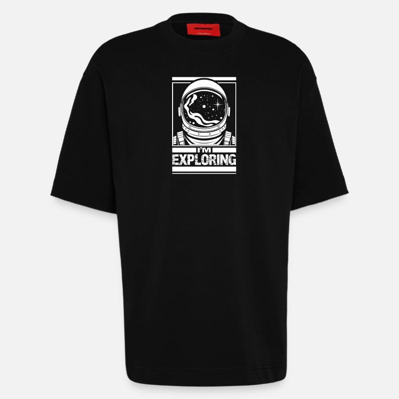 J’explore - T-shirt bio épais oversize fabriqué en UE - SOLID BLACK