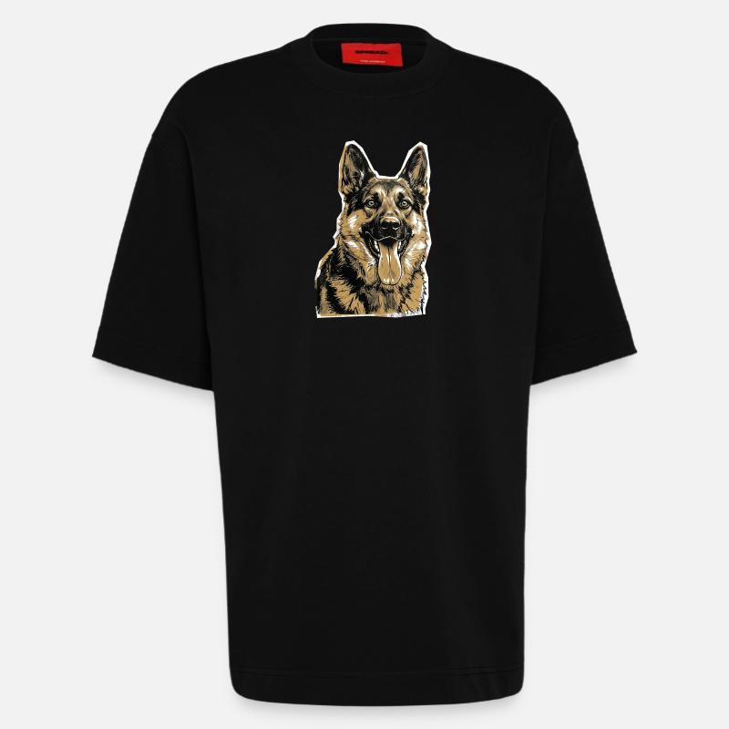 Deutscher Schäferhund - Heavyweight T-Shirt - made by SPREAD  - SOLID BLACK