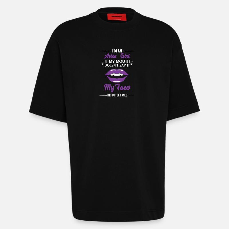 Sternzeichen Widder - Heavyweight T-Shirt - made by SPREAD  - SOLID BLACK