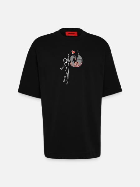Give love - Heavyweight T-Shirt - made by SPREAD - SOLID BLACK
