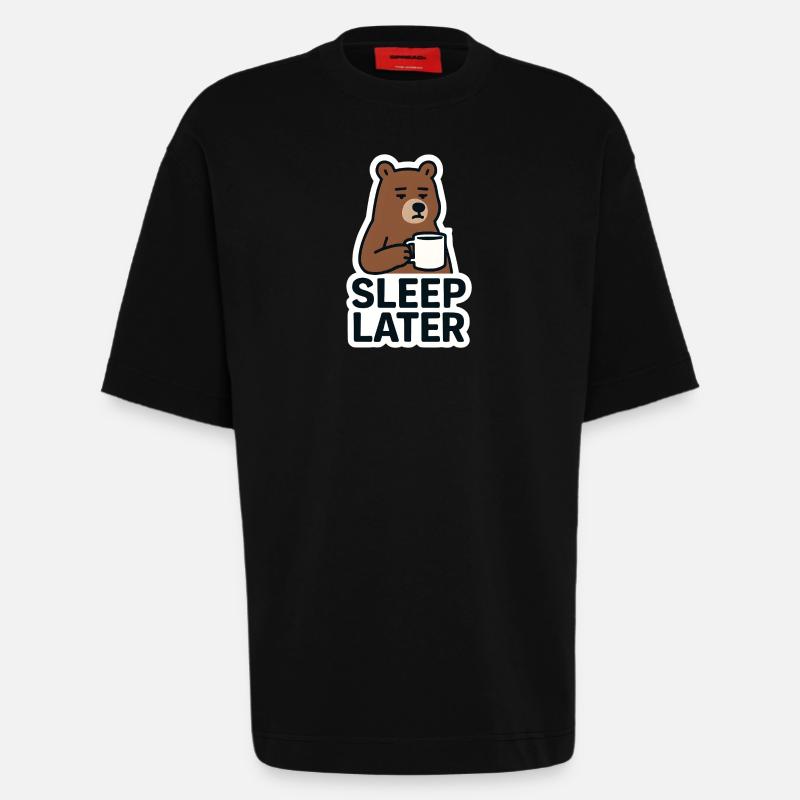 Bär Ruhiger Schlaf Später Illustration - Heavyweight T-Shirt - made by SPREAD  - SOLID BLACK