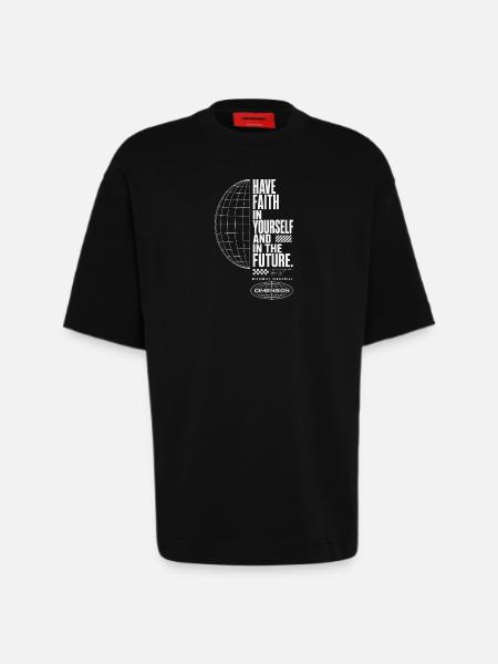 Believe in yourself and the future - Heavyweight T-Shirt - made by SPREAD  - SOLID BLACK