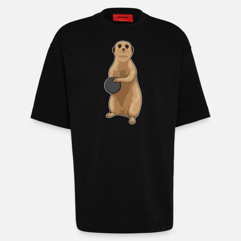 Erdmännchen Bowling Bowlingkugel - Heavyweight T-Shirt - made by SPREAD  - SOLID BLACK