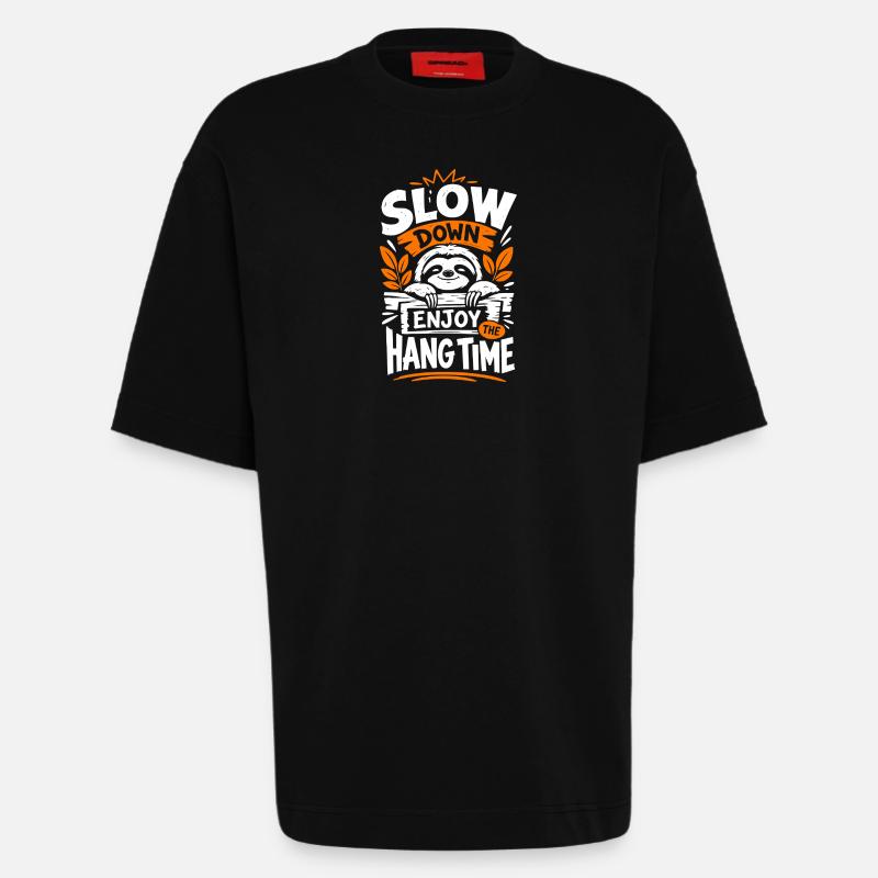 Slow Down Enjoy The Hang Time - Heavyweight T-Shirt - made by SPREAD  - SOLID BLACK