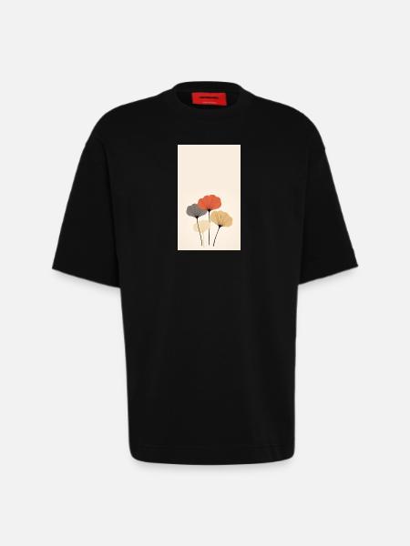 Ginkgo - Heavyweight T-Shirt - made by SPREAD  - SOLID BLACK