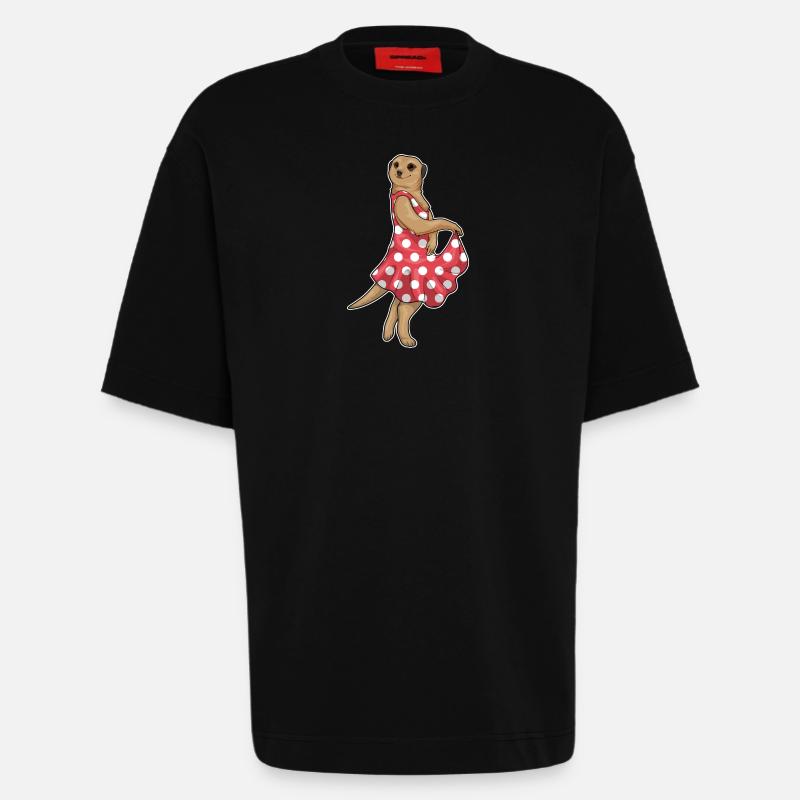 Erdmännchen Polka Dots Kleid - Heavyweight T-Shirt - made by SPREAD  - SOLID BLACK
