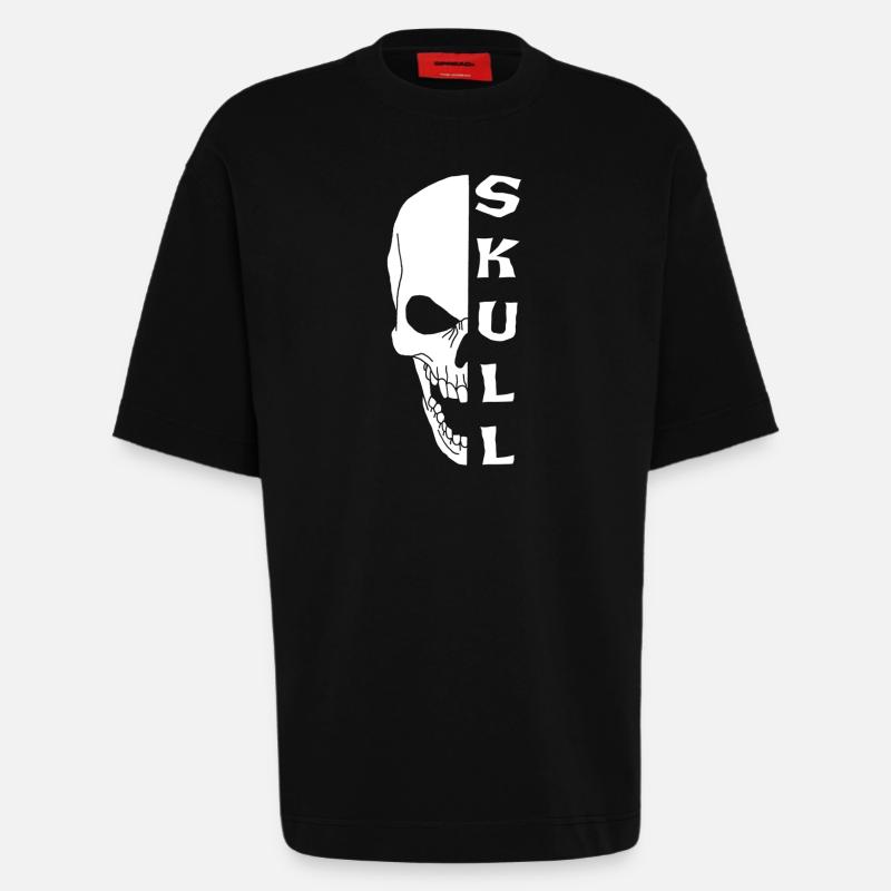 Der weiße Schädel - Heavyweight T-Shirt - made by SPREAD  - SOLID BLACK