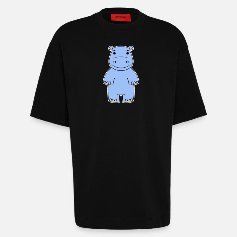 Nilpferd - Heavyweight T-Shirt - made by SPREAD - SOLID BLACK