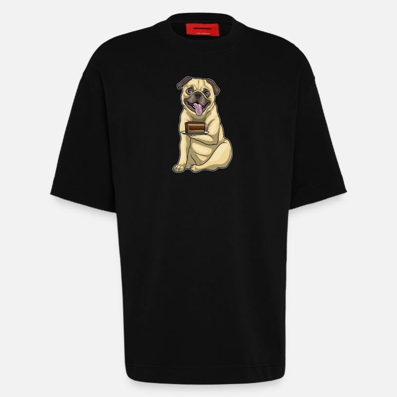 Mops Kuchen - Heavyweight T-Shirt - made by SPREAD  - SOLID BLACK