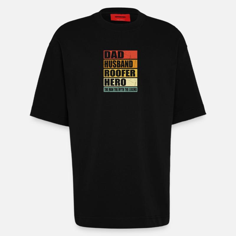 Vater Ehemann Dachdecker Held - Heavyweight T-Shirt - made by SPREAD - SOLID BLACK
