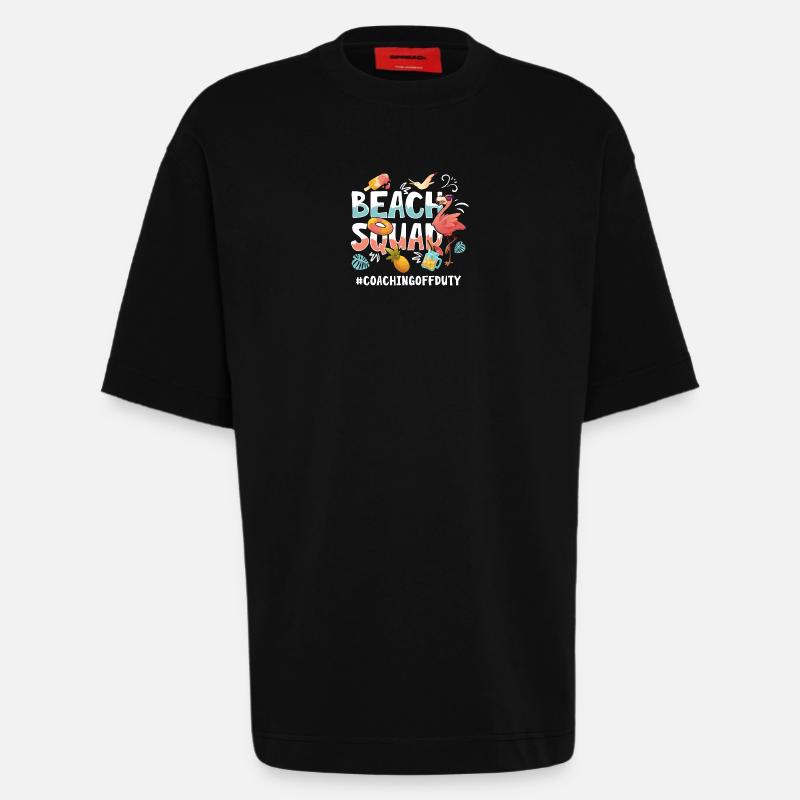 Coaching Vacation Beach Group - Heavyweight T-Shirt - made by SPREAD  - SOLID BLACK