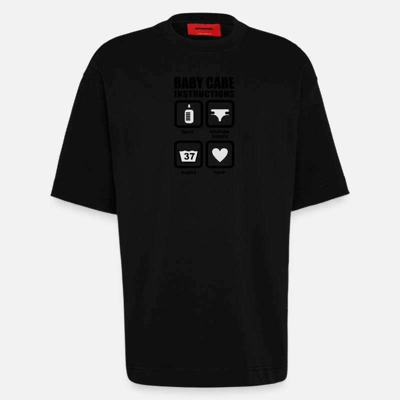 Bébé - T-shirt bio épais oversize fabriqué en UE - SOLID BLACK