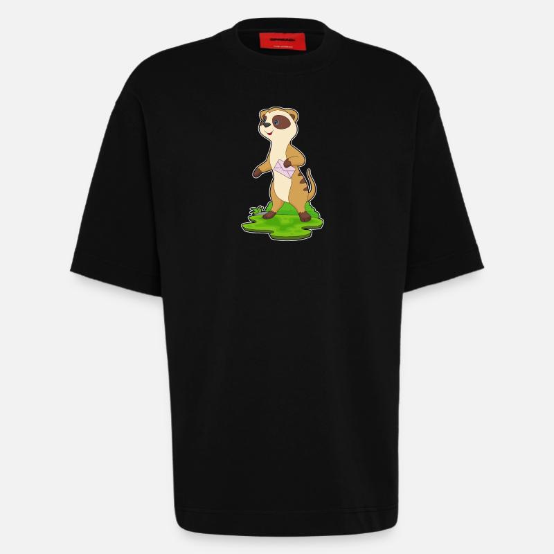 Enveloppe de suricate - T-shirt bio épais oversize fabriqué en UE - SOLID BLACK