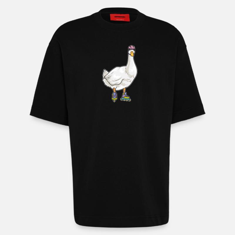 Ente Inline skating Rollschuhe - Heavyweight T-Shirt - made by SPREAD  - SOLID BLACK