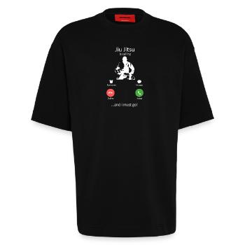 Jiu Jitsu ruft lustige Kampfsport-Slogans - Heavyweight T-Shirt - made by SPREAD  - SOLID BLACK - Vorne - Fiona (171cm)