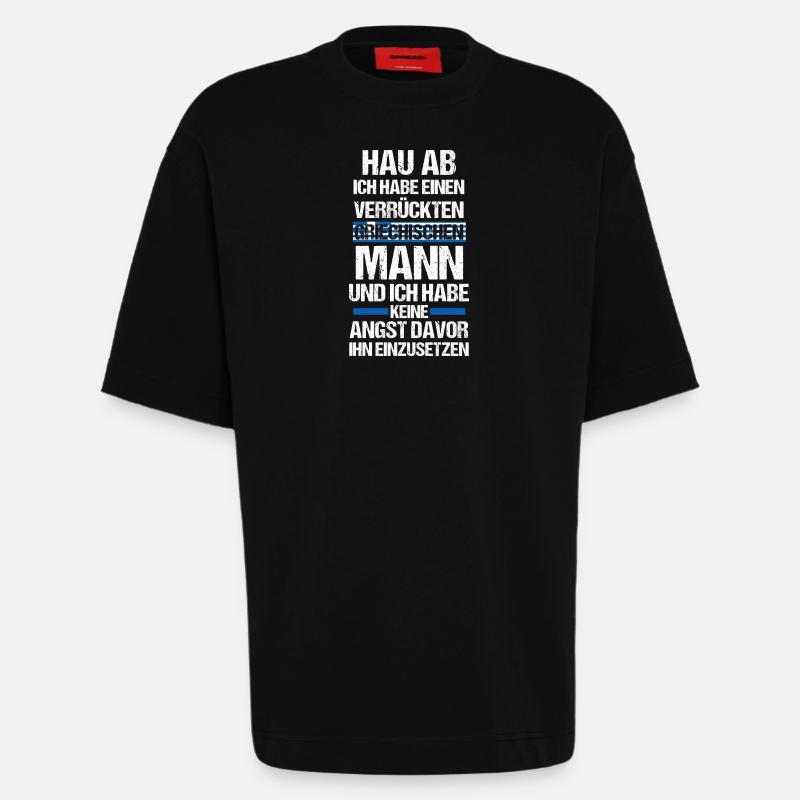 Grecs Grèce - T-shirt bio épais oversize fabriqué en UE - SOLID BLACK