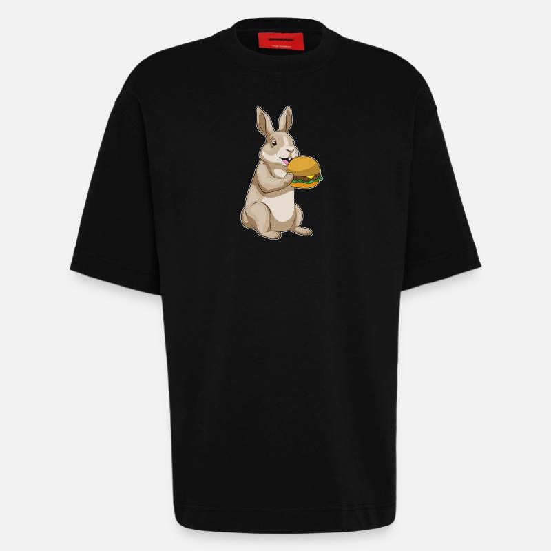 Hase Hamburger - Heavyweight T-Shirt - made by SPREAD  - SOLID BLACK