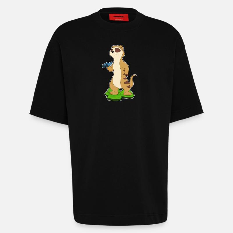 Erdmännchen Fernglas - Heavyweight T-Shirt - made by SPREAD - SOLID BLACK