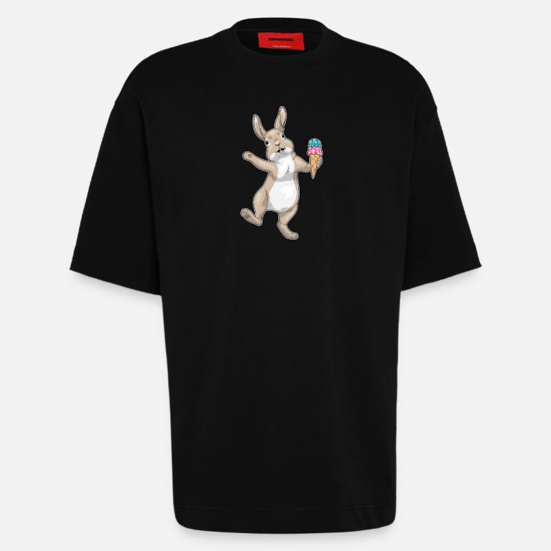 Hase Waffeleis - Heavyweight T-Shirt - made by SPREAD  - SOLID BLACK