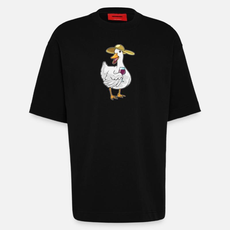 Duck red wine - Heavyweight T-Shirt - made by SPREAD - SOLID BLACK