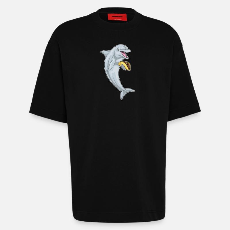 Delfin Taco - Heavyweight T-Shirt - made by SPREAD  - SOLID BLACK