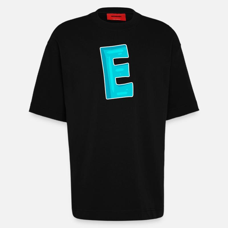Buchstabe E Anfangsbuchstabe Zeichen - Heavyweight T-Shirt - made by SPREAD  - SOLID BLACK